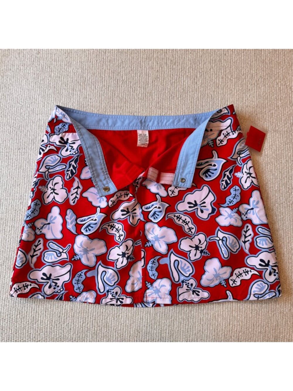 Vintage Y2K Mossimo Hawaiian Tropical Print Reversible Skirt Target Large NWT